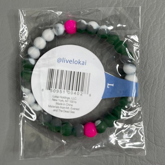 Lokai Bracelets Camo Tie-Dye Theme Green Gray & White New Sealed NWT - Picture 2 of 3